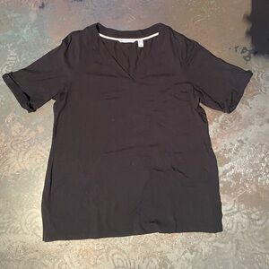 Isaac Mizrahi Black Short Sleeve Top